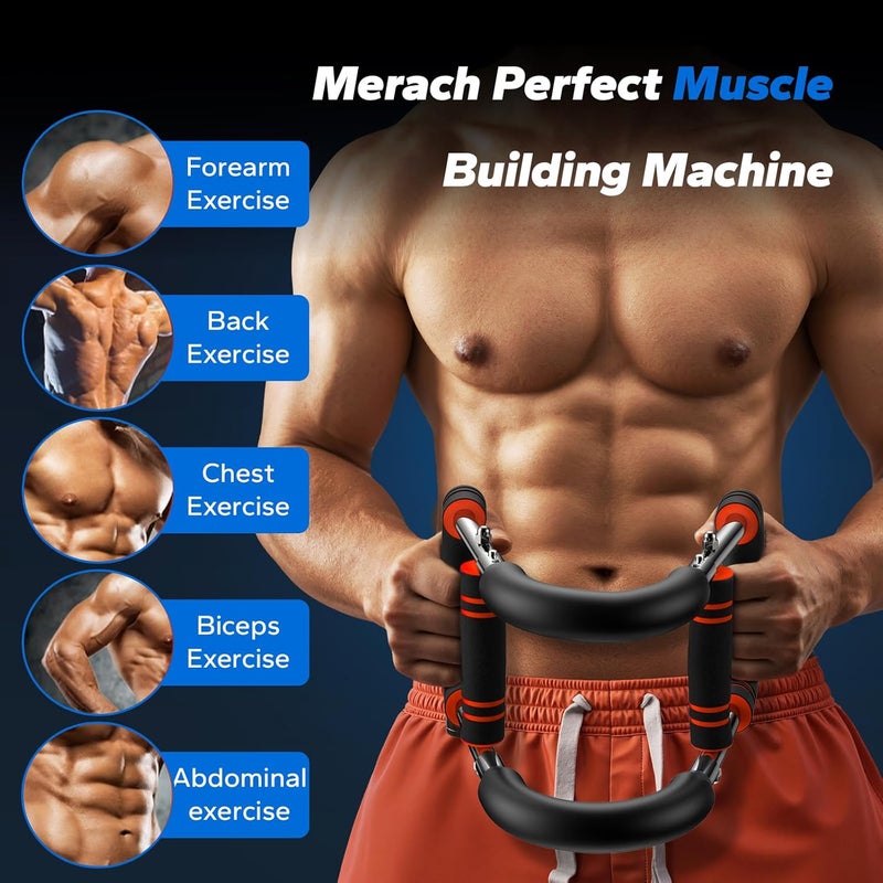Merach Twister Arm Trainer, Adjustable Power Twister Bar, Chest Workout Equipment for Men, Portable Upper Body Workout Machine, Detachable Spring Resistance Home Fitness Equipment - Image 2